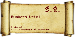 Bumbera Uriel névjegykártya